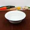 Bacia Nostálgica Bacia Profunda Bacia de Esmalte Borda Plana Tigela de Sopa de Esmalte Bacia Pequena Tipo Profundo Tigela Multiuso Bacia Clássica Mistura Tigela de Sopa de Esmalte