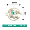 Venta al por mayor del fabricante Nuevo Ojo del Diablo Calado Redondo Aleación Punto de Goteo de Aceite Etiqueta de Diamante Joyería Accesorios DIY Colgante