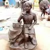 Fábrica de Talla en Cobre para Cabello Hengbao Venta al por Mayor Escultura de Personaje de Bronce Fundido para Campus Estatua de Cobre de Personaje de Lectura Moderna 1.78m