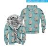 Nueva Serie Navideña 3 Periférico Personalizado Casual con Estampado Sudadera con Cremallera de Manga Larga Ropa Gruesa de Algodón Invierno