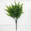Planta Artificial Heptaceae 21 Folhas 35 Folhas Folha de Grama Persa Folha de Samambaia Heptaceae Pteris Planta Verde Artificial Decorativa