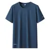 Ventas Directas de Fábrica Transmisión en Vivo Transfronteriza Calidad Seda de Hielo Secado Rápido Camiseta Casual para Hombre Top Deportivo para Exteriores Alta Elasticidad