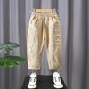 Pantalones Casuales de Algodón Puro para Niños, Ropa de Primavera y Otoño, Pantalones Elásticos Suaves Estilo Coreano para Niños, Pantalones Largos Versátiles de Moda para Niños Pequeños