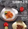 Prato de Kimchi da Coreia do Sul Aço Inoxidável 304 Quadrado Quatro Cantos Prato Extra Espesso para Petiscos Estilo Coreano Loja de Churrasco Prato Dourado