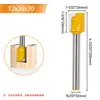 Cuchillo de Limpieza de Fondo Extendido de 12 Mangos con Hoja de Doble Filo Fresadora para Carpintería Fresadora de Agujeros para Cerradura de Puerta Fresadora de Ranurado de Limpieza de Fondo
