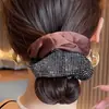 Goma para el Pelo con Strass para Moño Elegante Flor de Satén para el Pelo Banda para el Pelo de Alta Elasticidad