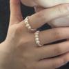 Nuevo anillo de plata esterlina S925 de cuerpo completo con cuentas de perlas de agua dulce naturales, hecho a mano, elegante y simple.