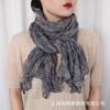 Bufanda de Algodón y Lino Plegada Artística Japonesa Versátil Casual Estilo Rústico Bufanda Cálida de Otoño e Invierno Bufanda Protectora para el Cuello para Mujeres