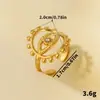 Anillo de apertura de alto diamante de moda de acero inoxidable 304 para mujer, estilo frío simple, anillo con baño de oro de 18 quilates, joyería en stock