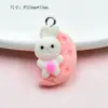 Colgante de llavero de resina simulación lindo estrellas y luna nubes arcoíris helado accesorios de joyería hechos a mano DIY