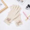 Luvas de malha femininas fofas e lindas, estilo coreano, quentes, com dedos, para estudantes, outono e inverno