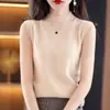 Camiseta básica de punto sin mangas con cuello semi-alto para mujer, chaleco suéter de punto liso, venta al por mayor de fabricante