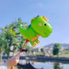 Globo de Dinosaurio de Dibujos Animados de Papel de Aluminio con Palo de Arrastre para Niños Decoración de Escena de Cumpleaños para Bebés de Guardería Juguete