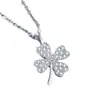 Collar Cruzado de Diamantes Completos Trébol de Cuatro Hojas de la Suerte para Mujer, Collar de Flor con Diseño de Nicho, Cadena para Clavícula de Alto Nivel Estilo Ins para Mujer