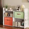 Estante de Livros Rack de Armazenamento de Chão Sala de Estar Lateral de Sofá Gabinete de Grade Armário de Armazenamento Preto Armário de Armazenamento de Parede Estante de Livros Gabinete Baixo