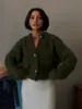 Cárdigan Suave y Sedoso Transfronterizo Moda Europea y Americana Otoño e Invierno 2025 Nuevo Cárdigan de Punto Imitación Mink para Mujer