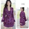 Shuoyao Decote em V Profundo Mais Bojo Puro Prazer Pijama Sexy Luxo Acessível Tentação Estampa de Borboleta Camisola Robe Externo Conjunto para Casa 512