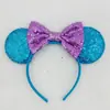 Diadema de Cabeza de Mickey Transfronteriza con Lazo de Lentejuelas Rojas Orejas de Mickey de Color Sólido Accesorios para el Cabello Listos para el Parque para Jugar