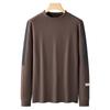 Temporada Otoño e Invierno 2025 Nueva Temporada Camiseta de Manga Larga de Terciopelo Doble Cara de Negocios Camisa Base Engrosada para Hombre Dropshipping