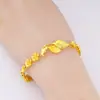 Pulseira Estilo Nacional Flor Rosa Dourado Areia Vietnamita para Mulheres, Cor Duradoura, Latão Imitação Pixiu, Joia Novo Estilo Chinês