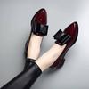 Sapatos Pequenos de Couro Estilo Britânico para Mulheres Bico Fino Plano Cor Sólida Laço Salto Baixo Sapatos de Trabalho para Mulheres Venda Direta da Fábrica