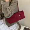 Bolso tote de felpa de gamuza para mujer 2026 nuevo otoño rojo bolso hobo de un solo hombro para debajo del brazo bolso de novia bolso de boda