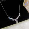 Collar de Flor de Circonita Cúbica Brillante Micro-Glow, Cadena de Clavícula de Lujo Ligero de Alta Gama, Accesorio de Cuello Moderno y Exquisito para Mujeres