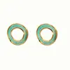 Pendientes de botón geométricos irregulares con esmalte pintado y gota de aceite, de alta gama, lujo ligero, moda, transfronterizos europeos y americanos