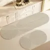 Alfombrilla Ovalada para Piso de Cocina Estilo Wabi-sabi Alfombrilla de Piso de Lodo Diatomeas Alfombrilla Absorbente de Agua para el Hogar Secado Rápido Fácil de Limpiar Alfombrilla para Pies de Cocina