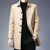 E-commerce transfronteiriço da Amazon, corta-vento masculino plus size, casaco masculino de comprimento médio estilo coreano slim fit para primavera/outono
