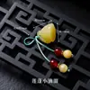 Pingente de Vidro Estilo Chinês Imitação de Jade Borboleta Vagem de Lótus Pequeno Charme Acessório DIY Feito à Mão Pulseira Broche Hanfu Qipao