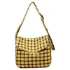 Bolsa de mano de cuadros casual artística estilo coreano, bolso cruzado versátil de alta gama moderno y elegante para mujer