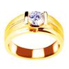 Anillo de Malla Imitación Moissanita para Hombre, Anillo Chapado en Oro de 18K-1 Quilate, Anillo Mate de Baja Llave Estable Superficie de Arena de Negocios
