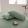 Funda de almohada de algodón lavado transfronteriza buena japonesa simple algodón lavado color sólido funda de almohada individual funda de almohada individual par