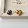 Anillo Vintage con Forma de Corazón de Diseño de Nicho para Mujer, Lujo Ligero, Desgastado, Versátil, Estilo Punk, Gama Alta, Anillo Abierto Ajustable para el Dedo Índice