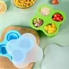 Molde de Bandeja de Hielo de Silicona con 4 Cavidades y Tapa Plegable Molde Casero para Helado Caja de Suplementos Alimenticios de Silicona para Niños