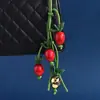 Venda Direta de Fábrica de Novos Chaveiros Criativos Fofos com Tema de Frutas Morango, Pingentes para Bolsas Femininas, Acessórios Chamativos