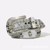 Cinturón de diamantes de imitación para mujer, estilo punk transfronterizo, traje de rendimiento a juego, cinturón ancho con incrustaciones de diamantes, cinturón de hombre de cristal con incrustaciones de diamantes, negro