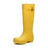 Botas de Chuva Wellington Fashion de Cano Alto para Mulheres, Sola Macia, Confortáveis, Versáteis para Acampamento ao Ar Livre, Sapatos Aquáticos Antiderrapantes, Sapatos de Trabalho para Lavagem de Carro para Mulheres