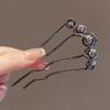 Pérola em forma de U Hairpin Sense Gun Black Comb Hair Pin Antigo Novo Chinês Hairpin Plate Hairpin Artefato Headwear