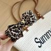 Pinza de Plátano con Lazo Estampado de Leopardo Retro Pasador para el Cabello Pinza Vertical para Mujer en la Parte Posterior de la Cabeza Pasador de Gama Alta Accesorios para el Cabello de Otoño e Invierno