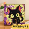 Gatito Lindo con Bufanda Pintura al Óleo Digital para Colorear DIY Interactivo Padre-Hijo Amigable para Principiantes Pintura Decorativa Acrílica