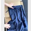 Pantalones Casuales Azules de Pierna Ancha de Alta Gama Súper Elegantes para Mujer, Nuevos Pantalones Largos Casuales de Verano Versátiles Sueltos Adelgazantes