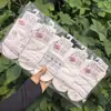 Meias Casuais Femininas Longyixiang de Cano Médio Brancas Fofas Versáteis de Algodão Branco Estilo College 26 Novo Modelo Outono/Inverno