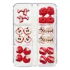 Accesorios para Uñas de Manzana Roja Navideña Rodajas de Fruta Artificial Popular Transfronteriza Resina DIY Diamante para Uñas Usable Accesorios Pequeños