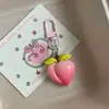 Chaveiro de Abacate Morango Desenho Animado 3D Fruta Simulada Macio Fofo Rosa Delicado Casal Melhor Amigo Pingente de Chave de Bolsa