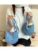 2025 Nuevo Japonés y Coreano Lindo de Un Hombro Bordado Denim Nicho Moda Versátil Bolsa para Teléfono Móvil Crossbody Bolsa de Viaje para Mujeres