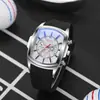 Nuevo Reloj Azul con Cristales para Luz Azul Forma de Barril Esfera Grande para Hombre Reloj de Cuarzo Moderno Fabricante de Relojes para Hombre Venta al por Mayor