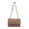 Bolsa Quadrada Pequena com Corrente Xadrez Diamante Laço Estilo Coreano para Meninas 2024 Nova Moda Casual para o Dia a Dia Estilo Ocidental Bolsa Transversal