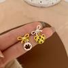Pendientes de plata S925 con lazo de tigre, nuevos pendientes de dibujos animados de moda, bonitos pendientes de año de tigre para mujer, pendientes de mujer